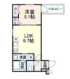 サンセレーノ minami 3階1LDKの間取り