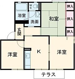 JR福知山線 福知山駅 バス8分 本堀下車 徒歩2分の賃貸アパート 1階3Kの間取り