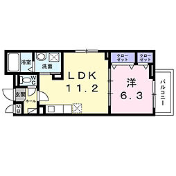 エルグ3 3階1LDKの間取り