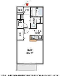 ボナールハイツ 1Kの間取図画像