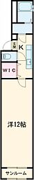 ディアメゾン 3階1Kの間取り