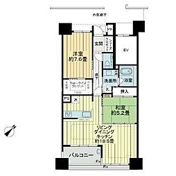 サーパス中央町　弐番館 2階2LDKの間取り