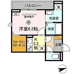 (仮称)D-ROOM文京2丁目 305 3階1Kの間取り