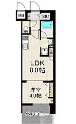 サンロージュ大分駅前 9階1LDKの間取り