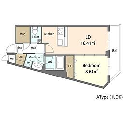 Ａｌｉｖｉｓ新江古田（アリビスシンエゴタ） 201 2階1LDKの間取り