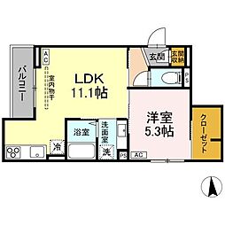 Asset-Court花小金井南町 3階1LDKの間取り