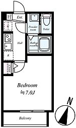 GRADUS鶴ヶ島 1階1Kの間取り