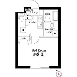 Bark Lane 早稲田 2階1Kの間取り