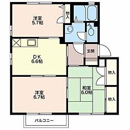 ディアスあらい　Ａ 1階3DKの間取り