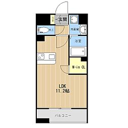 LIBTH水前寺 8階ワンルームの間取り