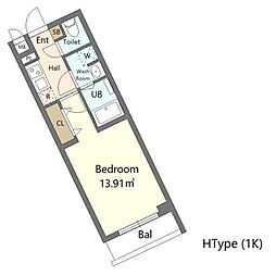 Ａｌｉｖｉｓ新江古田（アリビスシンエゴタ） 1階1Kの間取り