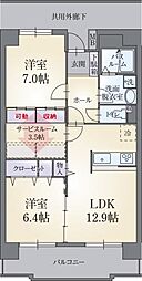カルフール・パレ 4階2SLDKの間取り
