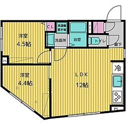 練馬レーベル 4階2LDKの間取り