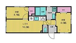 練馬レーベル 2階2LDKの間取り