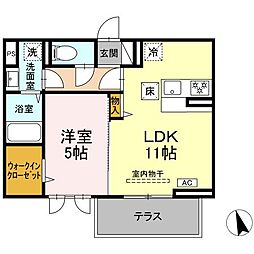 ヴィラＨ＆Ｈ 1階1LDKの間取り