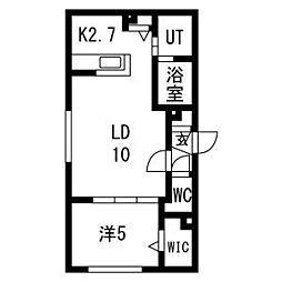 asunto(アスント) 303 3階1LDKの間取り