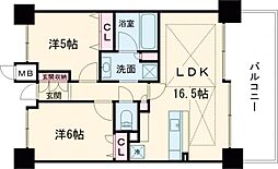 プレサンスロジェ太秦天神川駅前 5階2LDKの間取り