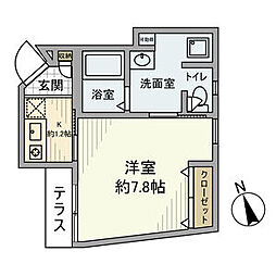 松原戸建 1階1Kの間取り