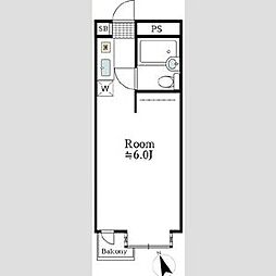 パークアヴェニュー国分寺7 1階ワンルームの間取り