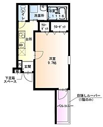 フジパレス西湊I番館 3階1Kの間取り