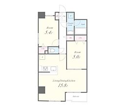 Une Lumire 4階2LDKの間取り