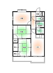 グリーン・ヒルズ 2階3DKの間取り