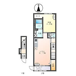 ルナ　ハウス 2階1LDKの間取り