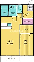 グラン・ラージ 1階1LDKの間取り