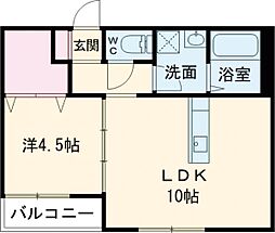 ms court Nt 3階1LDKの間取り