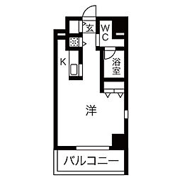 JR高崎線 高崎駅 徒歩12分の賃貸マンション 6階1Kの間取り
