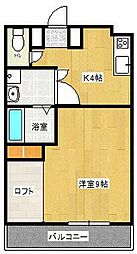 プチメゾン2001 2階1Kの間取り