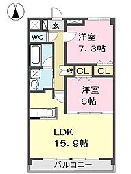 間取図画像 2LDK