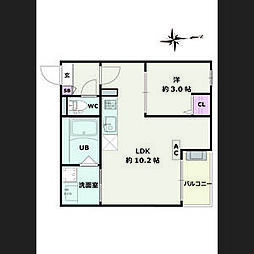 Jack heiwaI 1階1LDKの間取り