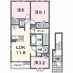 エテルノ 2階3LDKの間取り