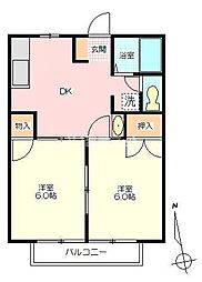 Ｍ＆Ｋ 1階2DKの間取り