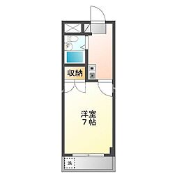 シーフォレスト 1階1Kの間取り