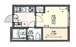 ＫＥＩＡＩ　ＲＥＳＩＤＥＮＣＥせんげん台II(ケイアイレジデン 1階1Kの間取り