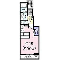 メゾンプラージュ1 1Kの間取図画像