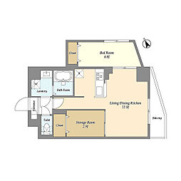 アルファコート曳舟2 801 8階1SLDKの間取り