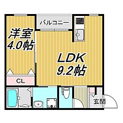LECOCON四日市VI 101 1階1LDKの間取り