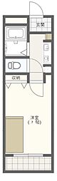 シャイニングコート I 2階1Kの間取り