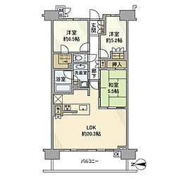 ウェリス稲毛　オアシスブロック 1 11階3LDKの間取り
