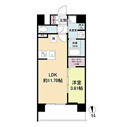 WORVE吹田江坂 1LDKの間取図画像