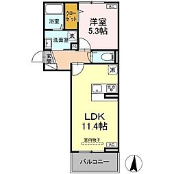ウィルコート仙崎 305 3階1LDKの間取り