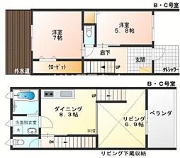 ライズエステシア 1階2SLDKの間取り