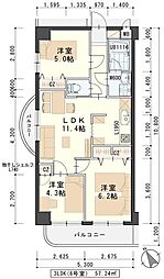 グリシーヌ・Ｓ 2階3LDKの間取り