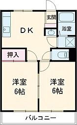 マルカマンション 1階2DKの間取り