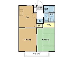 近藤ハイツ 2DKの間取図画像