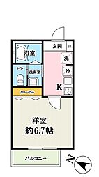 キャメル所沢4 1階1Kの間取り