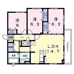 ズュートヴィント 3階3LDKの間取り